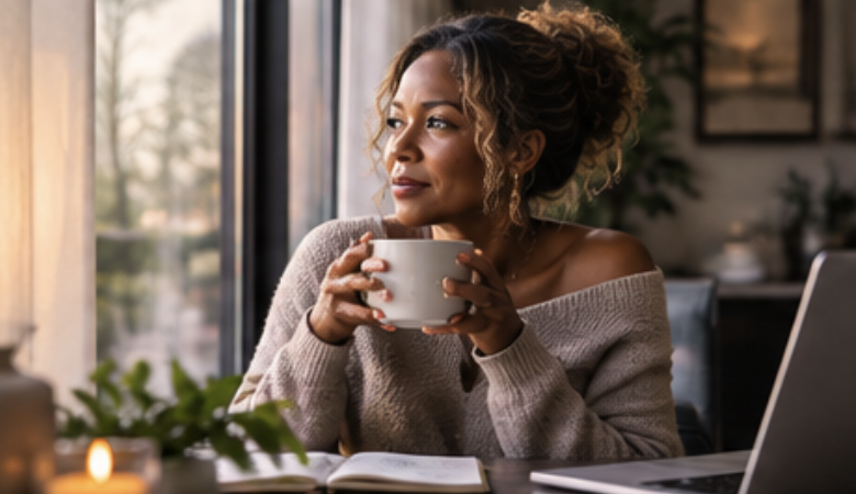A quiet moment of reflection over coffee